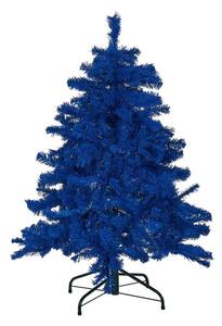 Albero di Natale artificiale Base in metallo PVC tradizionale 120 cm blu Beliani