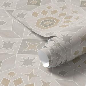 Carta da parati Motivo geometrico a mosaico nei toni caldi del beige, Parati astratta classici, a00606 : Uwalls.it