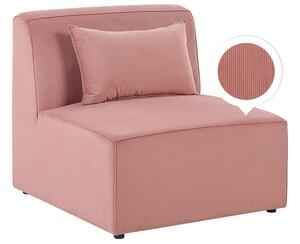 Modulo divano a 1 posto in velluto a coste rosa moderno monoposto Beliani