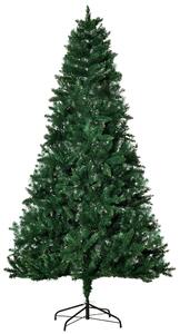 HOMCM Albero di Natale Artificiale Pieghevole con Base Rimovibile, 1046 Rami, in PVC e Acciaio, Φ105x210cm, Verde