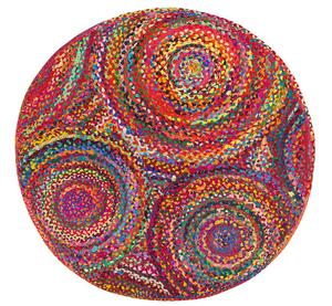 Tappeto tondo in cotone e iuta ø140 cm multicolore Beliani