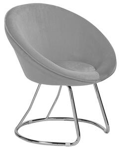 Sedia grigio tappezzeria velluto rotondo sedile retrò minimalista Beliani