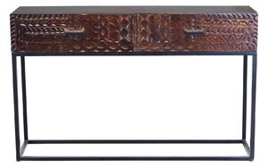 MANTRA - consolle con decoro legno e ferro