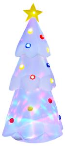 HOMCOM Albero di Natale Bianco Gonfiabile, Gigante e Impermeabile con Luci a LED, per Esterni, 100x100x245cm