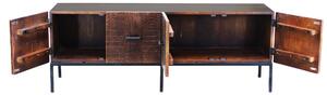 MANTRA - porta tv con decoro 4 ante legno e ferro