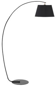 HOMCOM Lampada da Terra ad Arco con Paralume in Tessuto e Piantana Rotonda, Attacco E27, 100x43x177cm, Grigio Scuro