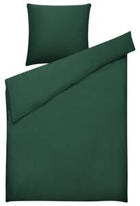 Set di biancheria da letto 135 x 200 cm in cotone a tinta unita verde Beliani