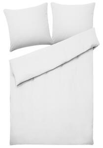 Set di biancheria da letto 155 x 200 cm in cotone a tinta unita bianco camera da letto stile classico Beliani