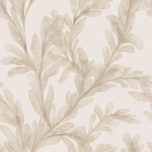 Carta da parati Rami color acquerello beige, delicato motivo botanico, Parati natura classici, Parati natura foglie classici, a00617 : Uwalls.it
