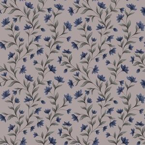 Carta da parati Campanule su sfondo rosa cipria, Parati fiori e piante classici, a00622v2 : Uwalls.it