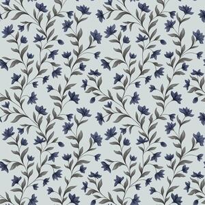 Carta da parati Campanule su sfondo azzurro, Parati fiori e piante classici, a00622v3 : Uwalls.it
