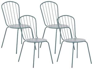 Set di sedie da pranzo da giardino azzurro alto metallo 4 persone Beliani
