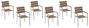 Set di 6 sedie da pranzo in colore marrone Beliani