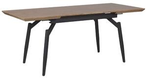 Tavolo da pranzo allungabile con piano in MDF in legno scuro con gambe nere in metallo Tavolo da cucina moderno Beliani