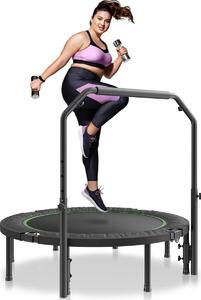 Mini trampolino fitness pieghevole da 52" per adulti con maniglia