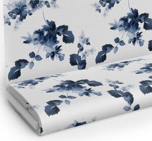 Tessuto fantasia MIGD175 Fiore blu, altezza 150 cm