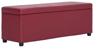Panca con Vano Portaoggetti 116 cm Rosso Vino in Similpelle