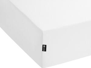 Lenzuolo con angoli cotone bianco 160 x 200 cm coprimaterasso elasticizzato modello classico a tinta unita camera da letto classica Beliani
