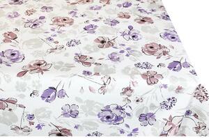Tovaglia in cotone fiori viola 90x90 cm Made in Italy