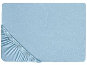 Coprimaterasso in cotone blu chiaro con bordi elastici 140 x 200 cm Beliani