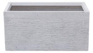 Vaso Rettangolare Vetroresina Bianca per Esterni o Interni 60 x 29 x 30 cm Beliani