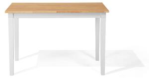 Set da pranzo in legno massello bianco con piano in legno chiaro a 4 posti 120 x 75 cm moderno scandinavo Beliani