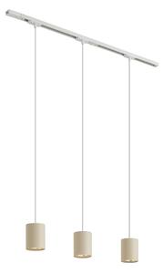 Sistema di illuminazione a binario moderno con 3 luci a sospensione bianco con beige monofase - Iconic Holt