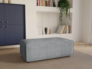 Pouf in Velluto a coste Grigio AMELIA