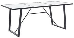Tavolo da Pranzo Bianco 180x90x75 cm in Vetro Temperato