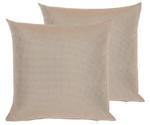 Set di 2 cuscini per esterni cuscini poliestere sabbia beige 40 x 40 cm con cerniera design moderno copriletto Beliani