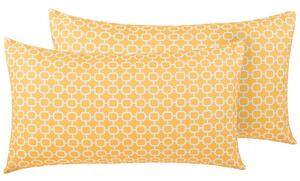 Set di 2 cuscini da giardino in tessuto giallo con motivi geometrici 40 x 70 cm rivestimento sfoderabile resistente all'acqua Beliani