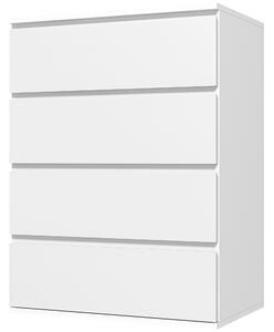 HOMCOM Cassettiera con 4 Cassetti in Legno con Guide in Metallo e Maniglie Scanalate per Camera da Letto, 60x40x80 cm, Bianco | Aosom Italy