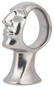Statuetta decorativa Statuetta con testa in ceramica argento Accessori per decorazioni in stile glamour Beliani