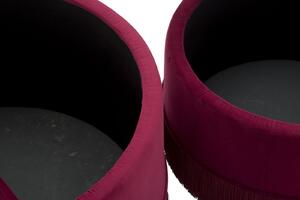 Puff Con Contenitore Lines New Coppia Bordeaux Cm ﾘ 71X41-55X33