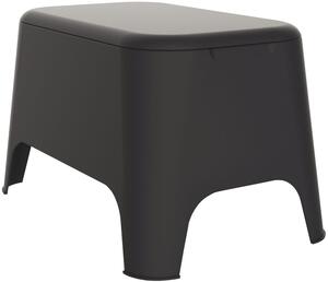 Tavolino basso contenitore porta bibite in resina da esterno 59x39x36h cm Toomax Petra - Black