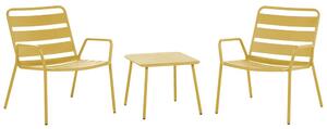 Set bistrot giallo 2 sedie 1 tavolo in acciaio antiruggine resistente all'acqua Beliani