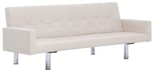 282219 Sofa Bed with Armrest Cream Polyester