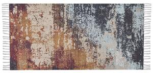 Tappeto in poliestere multicolore motivo astratto acquerello cotone 80 x 150 cm nappe fatto a mano Beliani