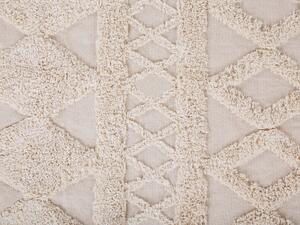 Tappeto minimalista beige in cotone con motivo geometrico 80 x 150 cm Beliani