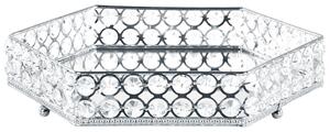 Decorativo vassoio a specchio esagonale vetro metallo argento stile glamour elegante cucina soggiorno Beliani