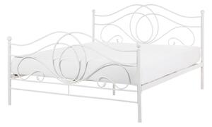 Letto in metallo Nero con rete a doghe 140 x 200 cm con testiera a doghe e pediera retrò vintage Beliani