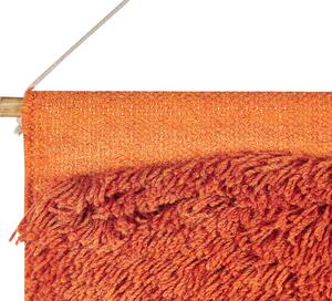 Decorazione da parete fatta a mano cotone e lana arancione e multicolore soggiorno camera da letto Beliani