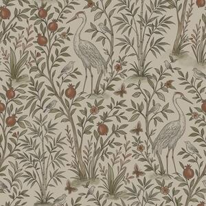 Carta da parati Uccelli tra i melograni in un ambiente naturale, Parati fiori e piante classici, a00699 : Uwalls.it