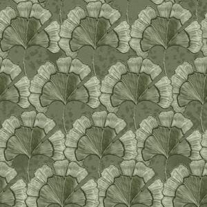Carta da parati Motivo grafico con ginkgo in una fresca palette di verde, Parati natura classici, Parati natura foglie classici, a00709 : Uwalls.it