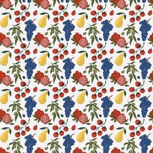 Carta da parati Frutta succosa: melograni, uva, pere su sfondo bianco, Parati classici Cibo e bevande, a00801 : Uwalls.it