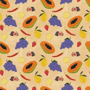 Carta da parati Papaya, agrumi e frutti di bosco su uno sfondo ricco e caldo, Parati classici Cibo e bevande, a00803v1 : Uwalls.it