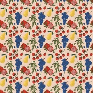 Carta da parati Frutti succosi su uno sfondo beige caldo, Parati classici Cibo e bevande, a00801v1 : Uwalls.it