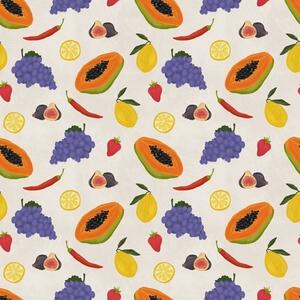 Carta da parati Papaya, uva e limoni: un mix di frutta dai colori vivaci, Parati classici Cibo e bevande, a00803 : Uwalls.it