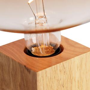 Lampada da tavolo rurale in legno naturale con LED G220 - Bloc