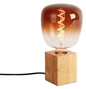 Lampada da tavolo rurale in legno naturale con LED G140 - Bloc